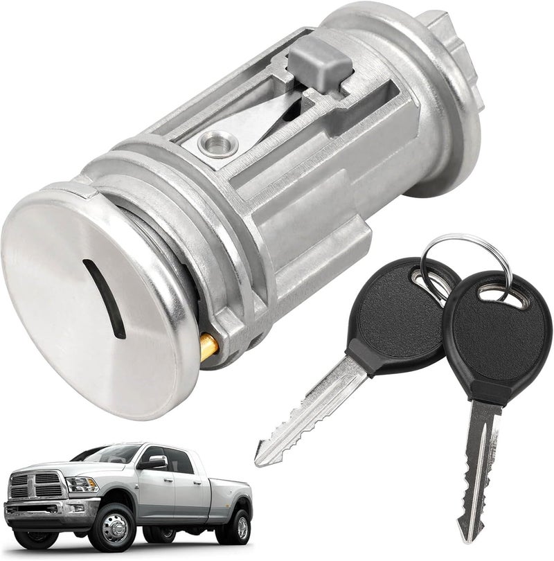 RAMATA Ignition Lock Cylinder Switch & 2 Keys compatible with 2001 2002 2003 2004 2005 2006 2007 2008 2009 2010 Dodge Ram Durango Dakota Chrysler Aspen& Mitsubishi Raider, Replace # 924-709, 5018702AA - Image 1